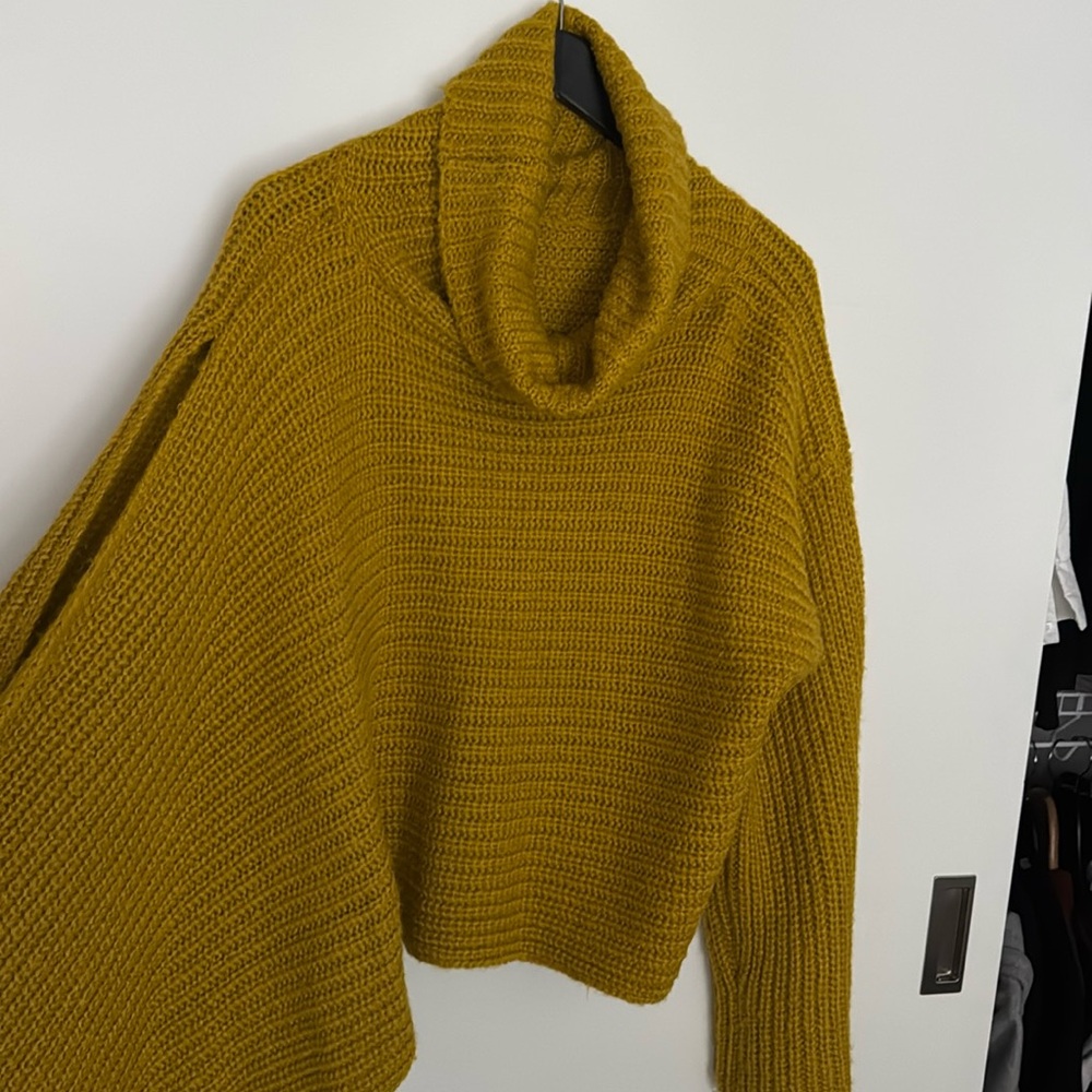 Yellow Oversized Turtleneck Sweater O/S